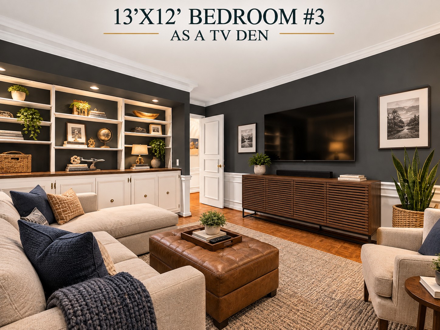 Bedroom three, shown as a den